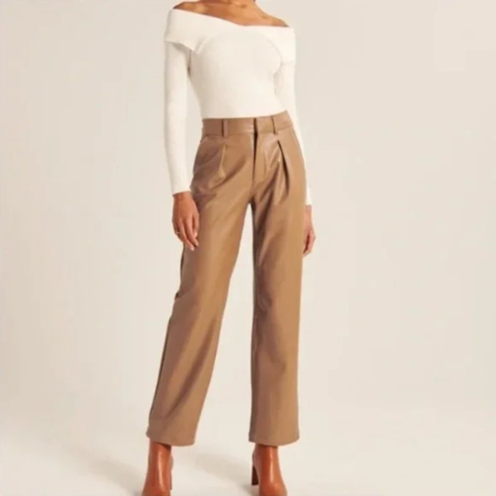 Abercrombie & Fitch Brown Tan Leather Pants